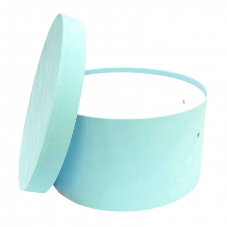 Cutii trusou botez rotunde catifea - Cutie trusou botez rotunda catifea aqua