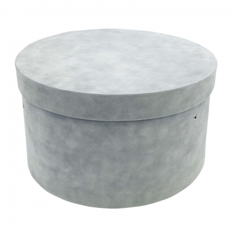 Cutie trusou botez rotunda catifea gri [1]