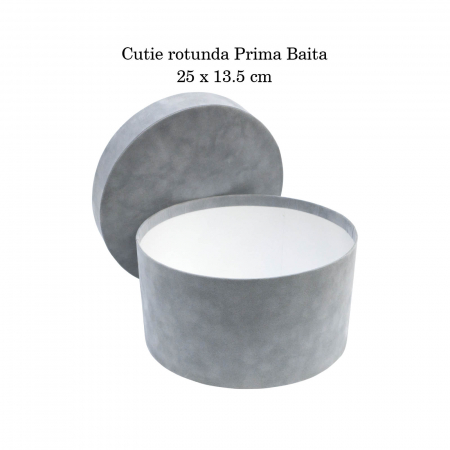 Cutie trusou botez rotunda catifea gri [3]