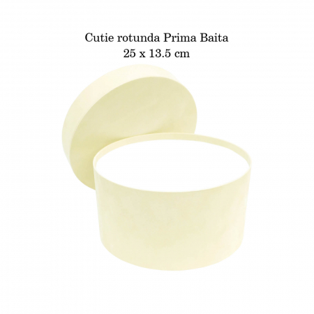 Cutie trusou botez rotunda catifea ivory [3]