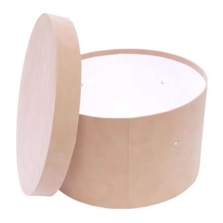 Cutii trusou botez rotunde catifea - Cutie trusou botez rotunda catifea peach