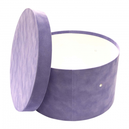 Cutii trusou botez rotunde catifea - Cutie trusou botez rotunda catifea lavender