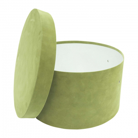 Cutii trusou botez rotunde catifea - Cutie trusou botez rotunda catifea olive