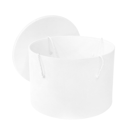 Cutie trusou botez rotunda catifea textila alba [1]