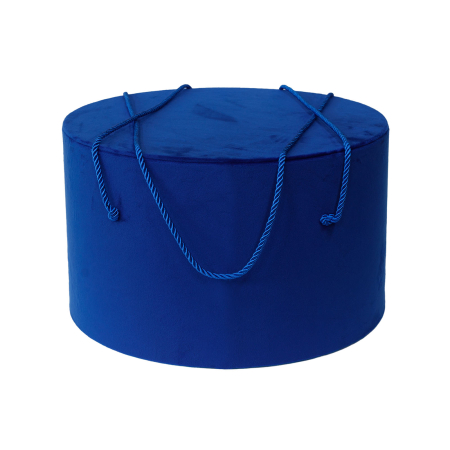 Cutii trusou botez catifea textila - Cutie trusou botez rotunda catifea textila albastru regal