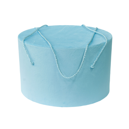 Cutii trusou botez catifea textila - Cutie trusou botez rotunda catifea textila blue
