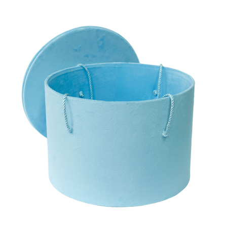 Cutie trusou botez rotunda catifea textila blue [1]