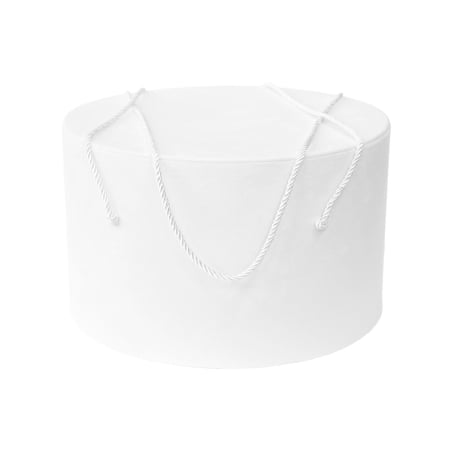 Cutii trusou botez catifea textila - Cutie trusou botez rotunda catifea textila alba