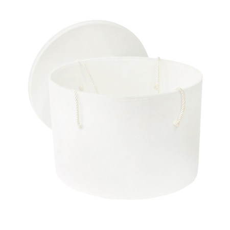 Cutie trusou botez rotunda catifea textila ivoire [1]