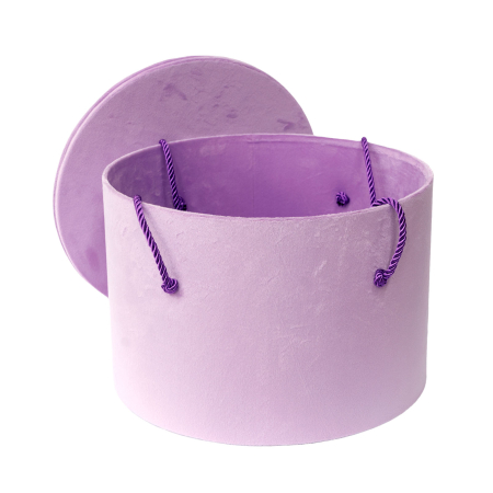 Cutie trusou botez rotunda catifea textila lila [1]