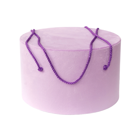 Cutii trusou botez catifea textila - Cutie trusou botez rotunda catifea textila lila