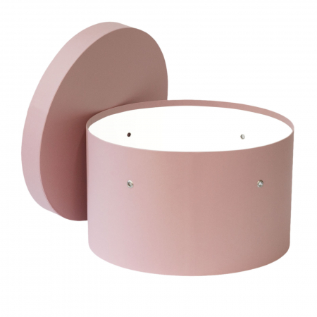Cutii trusou botez rotunde hartie - Cutie trusou botez rotunda hartie roz prafuit
