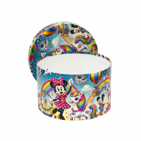 Cutii trusou botez rotunde tiparite - Cutie trusou botez rotunda tiparita Minnie