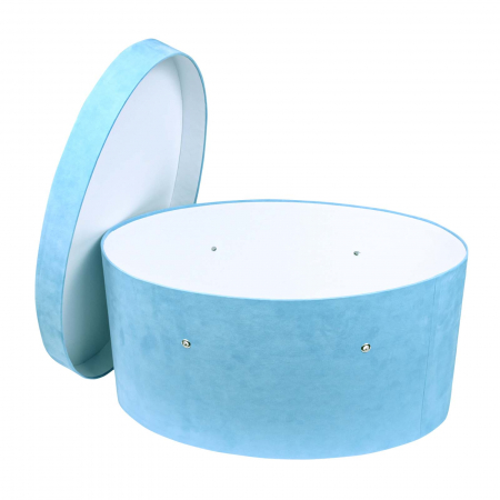 Cutii trusou botez ovale - Cutie trusou botez ovala catifea blue lagoon