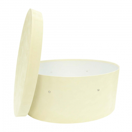 Cutii trusou botez ovale catifea M1 - Cutie trusou botez ovala catifea ivory
