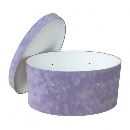 Cutii trusou botez ovale - Cutie trusou botez ovala catifea lavender