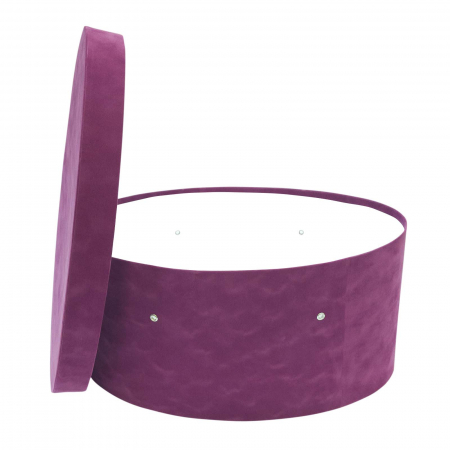 Cutii trusou botez ovale - Cutie trusou botez ovala catifea magenta