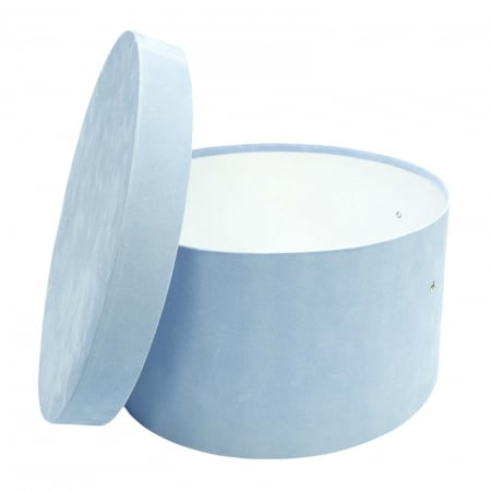 Cutii trusou botez rotunde catifea - Cutie trusou botez rotunda catifea blue rain