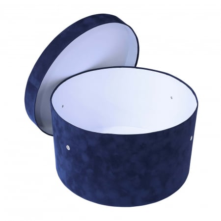 Cutii trusou botez rotunde catifea - Cutie trusou botez rotunda catifea bluemarin