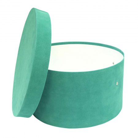 Cutii trusou botez rotunde catifea - Cutie trusou botez rotunda catifea emerald
