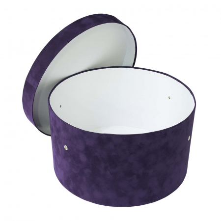 Cutii trusou botez rotunde catifea - Cutie trusou botez rotunda catifea iris