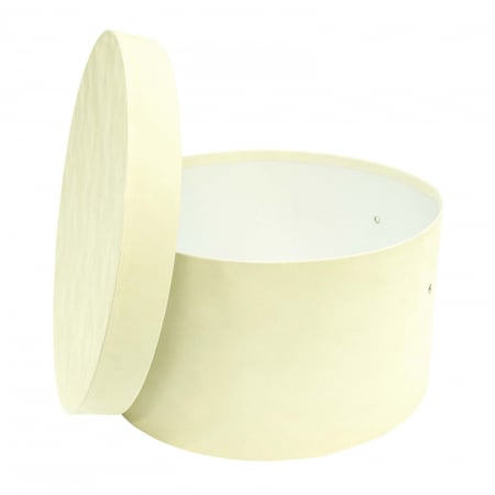 Cutii trusou botez rotunde catifea - Cutie trusou botez rotunda catifea ivory
