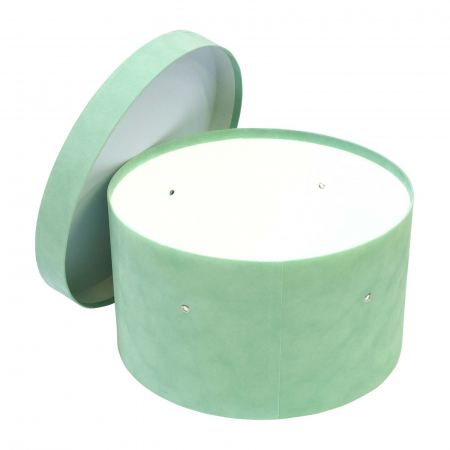 Cutii trusou botez rotunde catifea - Cutie trusou botez rotunda catifea jade
