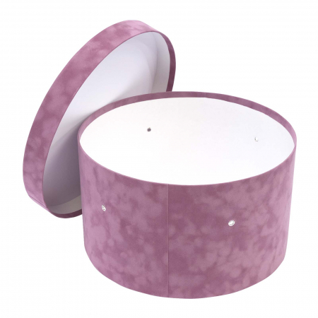 Cutii trusou botez rotunde catifea - Cutie trusou botez rotunda catifea plum
