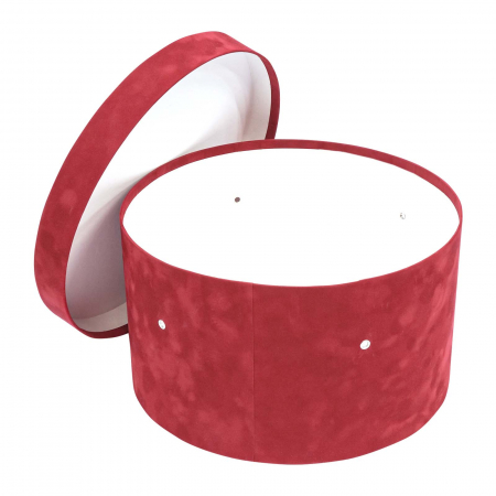 Cutii trusou botez rotunde catifea - Cutie trusou botez rotunda catifea rosie