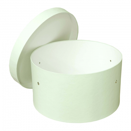 Cutii trusou botez rotunde hartie - Cutie trusou botez rotunda hartie vernil