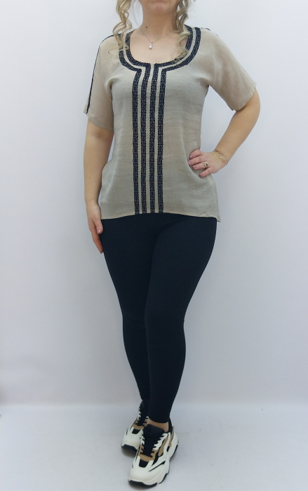 BLUZA TRADITIONAL POPULARA BEJ [1]