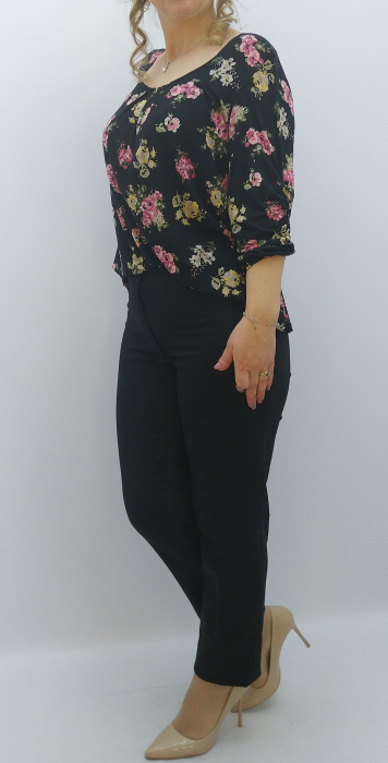 BLUZA TRICOT NEGRU FLORI [3]