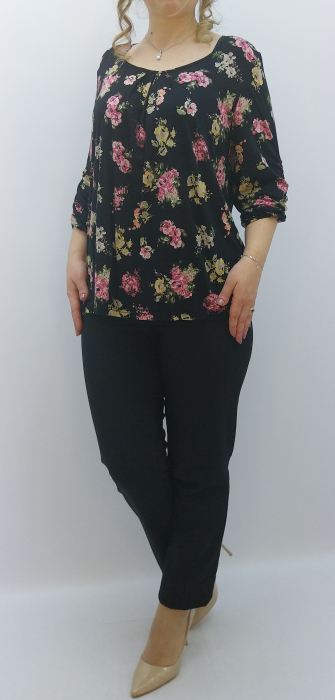 BLUZA TRICOT NEGRU FLORI [2]