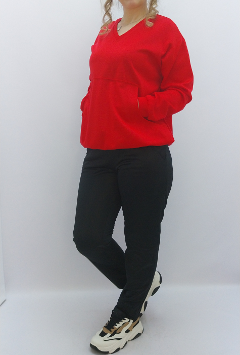 TRENING ROSU CU PANTALON NEGRU [3]