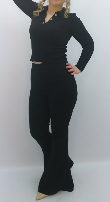 Pantalon negru evazat [4]