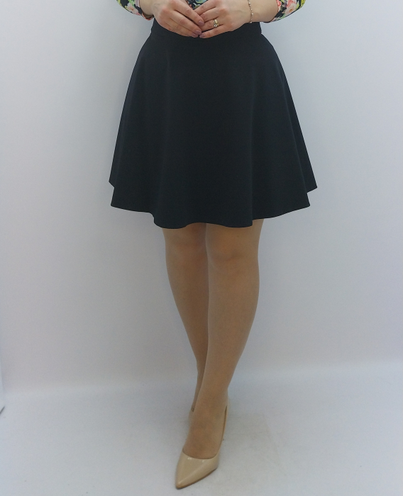 Fusta semiclos neagră din stofă fabricată în România – Dadas Constanța [4]