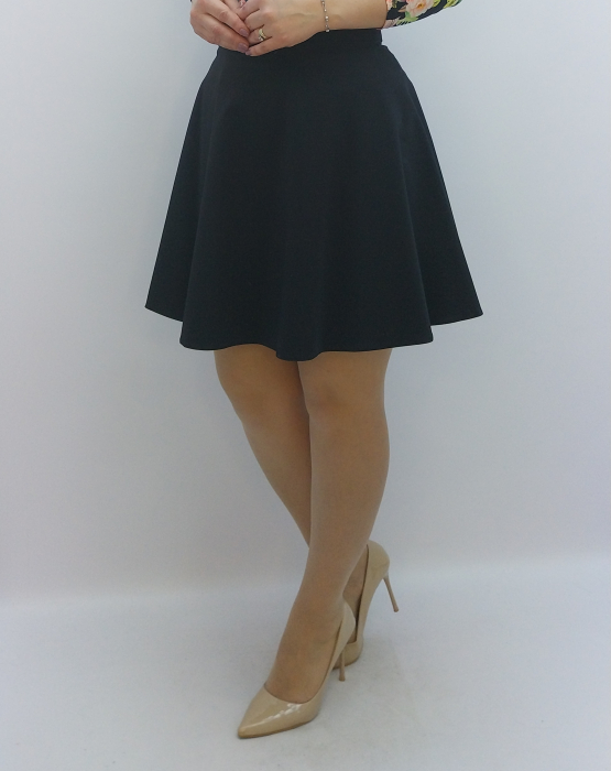 Fusta semiclos neagră din stofă fabricată în România – Dadas Constanța [5]