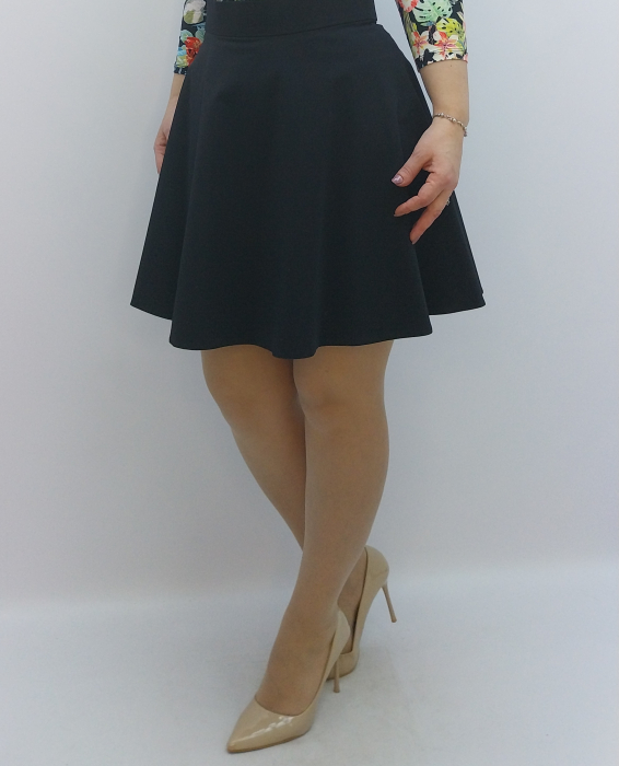 Fusta semiclos neagră din stofă fabricată în România – Dadas Constanța [8]