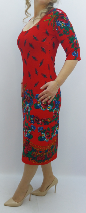 rochie-dama-midi-rosie-imprimeu-floral-traditional-maneca-trei-sferturi-dadas-romania.jpg [2]