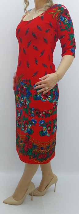 rochie-dama-midi-rosie-imprimeu-floral-traditional-maneca-trei-sferturi-dadas-romania.jpg [3]