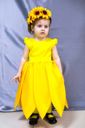 carnaval copii - Rochie floare galbena