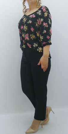 BLUZA TRICOT NEGRU FLORI [2]