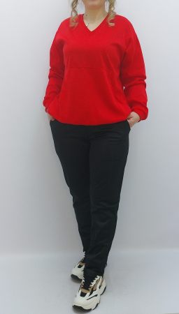Casual - TRENING ROSU CU PANTALON NEGRU