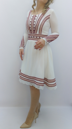 Rochie traditional populara stilizata rosu-grena [3]