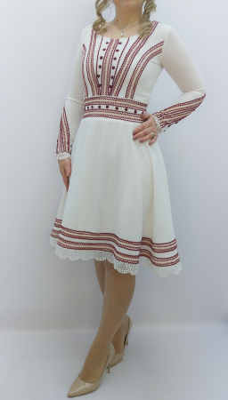 Rochie traditional populara stilizata rosu-grena [1]