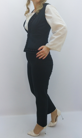 Vesta neagra cu dantela scurta [3]