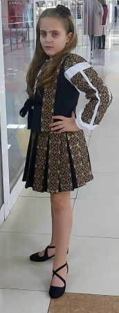 traditional copii - Costum traditional stilizat negru maro