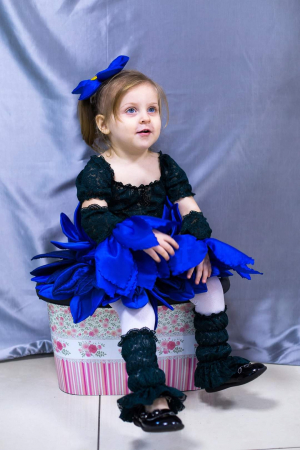carnaval copii - costum floare albastra