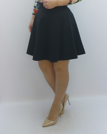 Fusta semiclos neagră din stofă fabricată în România – Dadas Constanța [5]