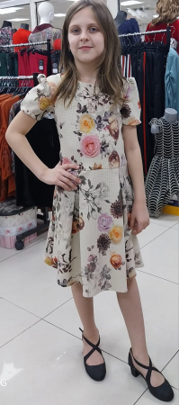 casual copii - rochie cu flori